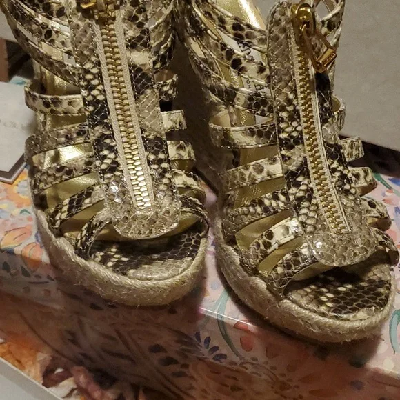 Jimmy Choo Wedge Shoes Python Print - Picture 2 of 15